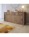 Credenza colore noce eastwood 3 cassetti e 2 ante scorrevoli Anthony67070 219,6x49,8x95H stile shabby