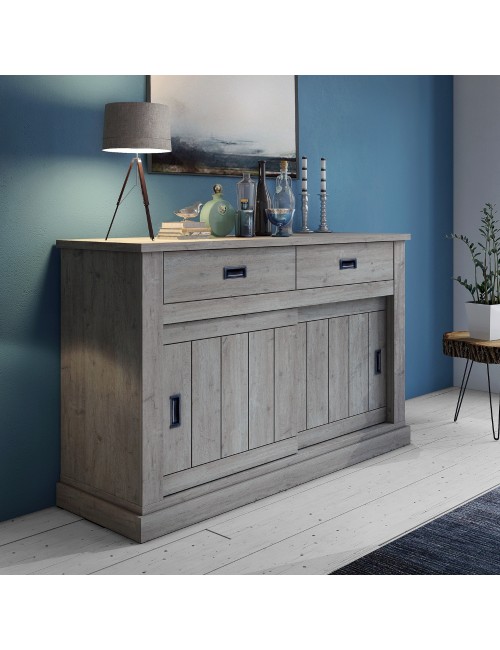 Madia colore ancona oak 2 cassetti e 2 ante scorrevoli Anthony52 149,9x49,8x95,5H stile shabby