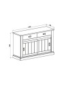 Madia colore noce eastwood 2 cassetti e 2 ante scorrevoli Anthony52 149,9x49,8x95,5H stile shabby