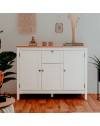 Madia Bergen57 bianco 3 ante e 1 cassetto e top artisan rovere 120 cm