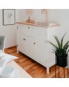 Madia Bergen57 bianco 3 ante e 1 cassetto e top artisan rovere 120 cm