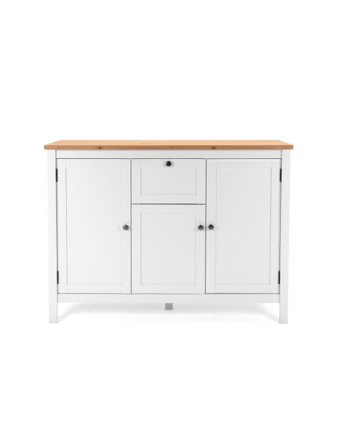 Madia Bergen57 bianco 3 ante e 1 cassetto e top artisan rovere 120 cm