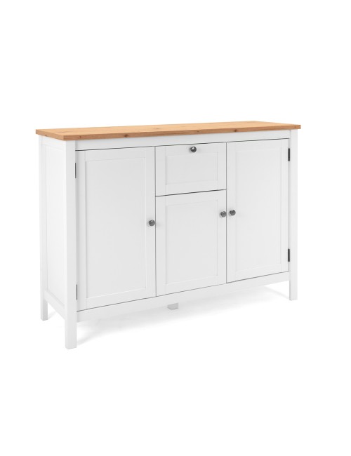 Madia Bergen57 bianco 3 ante e 1 cassetto e top artisan rovere 120 cm