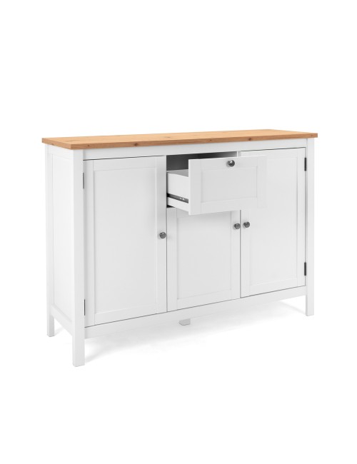Madia Bergen57 bianco 3 ante e 1 cassetto e top artisan rovere 120 cm