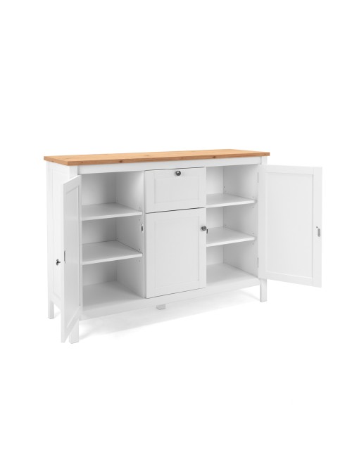 Madia Bergen57 bianco 3 ante e 1 cassetto e top artisan rovere 120 cm