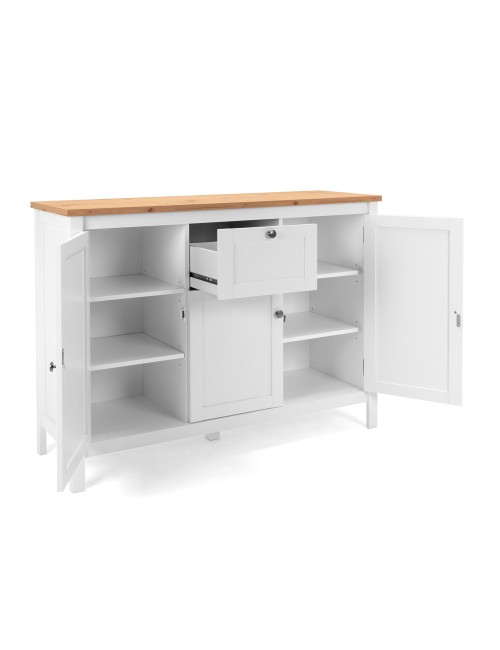 Madia Bergen57 bianco 3 ante e 1 cassetto e top artisan rovere 120 cm