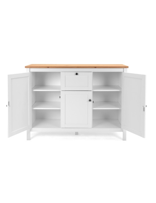 Madia Bergen57 bianco 3 ante e 1 cassetto e top artisan rovere 120 cm