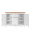 Madia Bergen57 bianco 3 ante e 1 cassetto e top artisan rovere 120 cm
