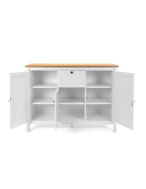 Madia Bergen57 bianco 3 ante e 1 cassetto e top artisan rovere 120 cm