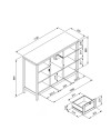 Madia Bergen57 bianco 3 ante e 1 cassetto e top artisan rovere 120 cm