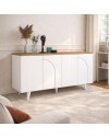 Madia Bono Bianca con 4 Ante ad Arco e Piano Rovere 150 cm