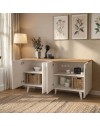 Madia Bono Bianca con 4 Ante ad Arco e Piano Rovere 150 cm