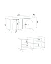 Madia Bono Bianca con 4 Ante ad Arco e Piano Rovere 150 cm