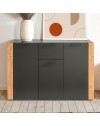 Madia Cento01B con 3 ante e 1 cassetto colore antracite con laterali in rovere artisan 125 cm