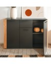 Madia Cento01B con 3 ante e 1 cassetto colore antracite con laterali in rovere artisan 125 cm