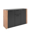 Madia Cento01B con 3 ante e 1 cassetto colore antracite con laterali in rovere artisan 125 cm