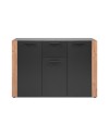 Madia Cento01B con 3 ante e 1 cassetto colore antracite con laterali in rovere artisan 125 cm