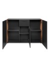 Madia Cento01B con 3 ante e 1 cassetto colore antracite con laterali in rovere artisan 125 cm