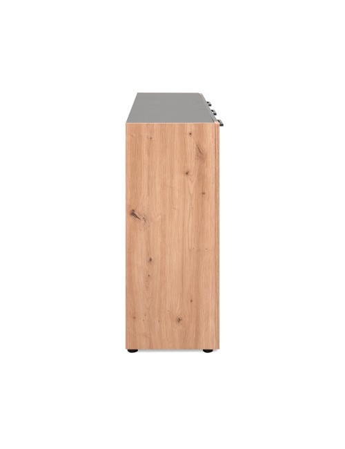 Madia Cento01B con 3 ante e 1 cassetto colore antracite con laterali in rovere artisan 125 cm