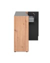 Madia Cento01B con 3 ante e 1 cassetto colore antracite con laterali in rovere artisan 125 cm
