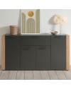 Madia Cento51A con 4 ante e 1 cassetto colore antracite con laterali in rovere artisan 162 cm