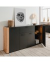 Madia Cento51A con 4 ante e 1 cassetto colore antracite con laterali in rovere artisan 162 cm