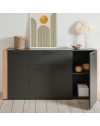 Madia Cento51A con 4 ante e 1 cassetto colore antracite con laterali in rovere artisan 162 cm