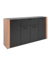 Madia Cento51A con 4 ante e 1 cassetto colore antracite con laterali in rovere artisan 162 cm