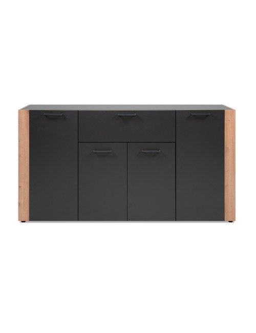 Madia Cento51A con 4 ante e 1 cassetto colore antracite con laterali in rovere artisan 162 cm