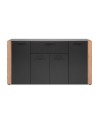 Madia Cento51A con 4 ante e 1 cassetto colore antracite con laterali in rovere artisan 162 cm