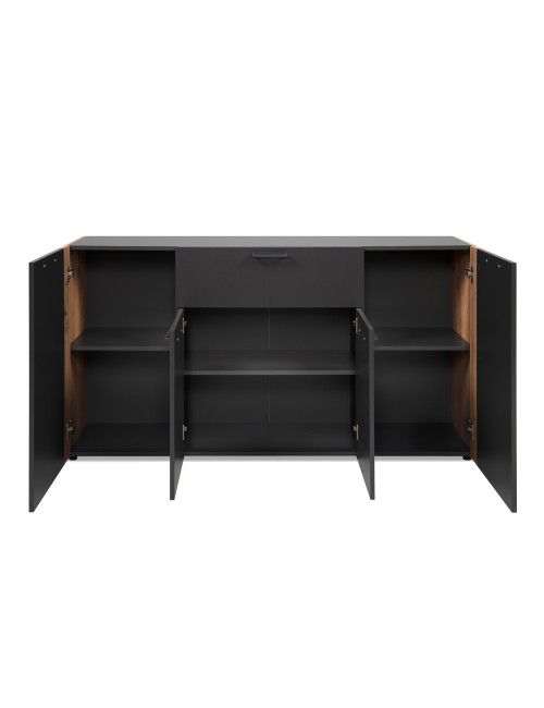 Madia Cento51A con 4 ante e 1 cassetto colore antracite con laterali in rovere artisan 162 cm