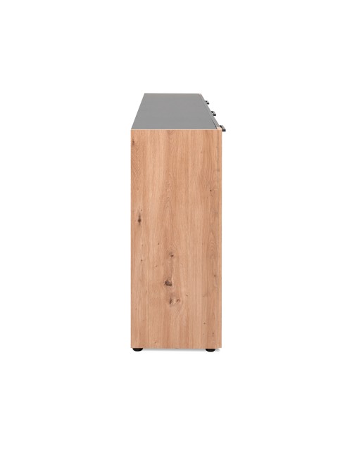 Madia Cento51A con 4 ante e 1 cassetto colore antracite con laterali in rovere artisan 162 cm