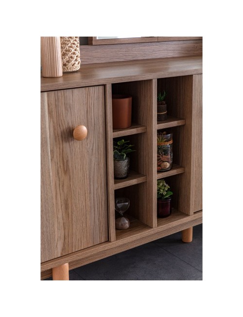 Madia 2 ante e 3 cassetti con vani a giorno rovere miele Dolce 206x45x85H