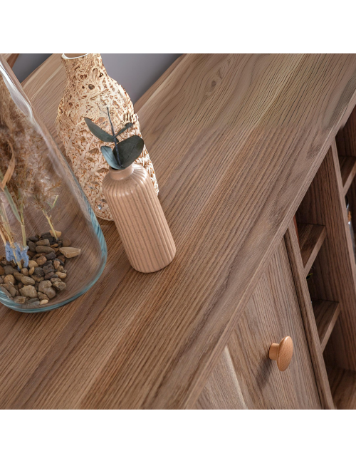 Madia 2 ante e 3 cassetti con vani a giorno rovere miele Dolce 206x45x85H