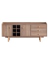 Madia 2 ante e 3 cassetti con vani a giorno rovere miele Dolce 206x45x85H