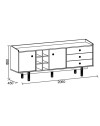 Madia 2 ante e 3 cassetti con vani a giorno rovere miele Dolce 206x45x85H