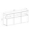 Madia Itaca 3 ante ossido e cemento con dettagli in vetro 180x41.2x80H – Ordine ed Eleganza