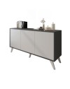 Madia Nimes 3 ante bianco rustico e struttura antracite 153,9x39,6x72H