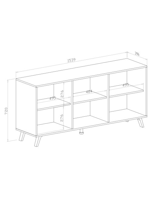 Madia Nimes 3 ante bianco rustico e struttura antracite 153,9x39,6x72H