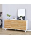Madia 3 ante rovere e struttura bianco Nimes Moran 154x40x75