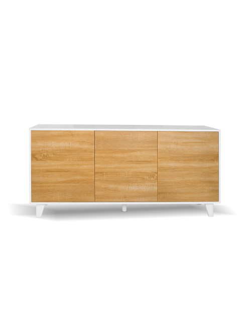 Madia 3 ante rovere e struttura bianco Nimes Moran 154x40x75