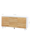 Madia 3 ante rovere e struttura bianco Nimes Moran 154x40x75