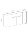Madia Nordik 4 ante e 1 cassetto in antracite e bianco 170x39.6x85H – Stile e funzionalità