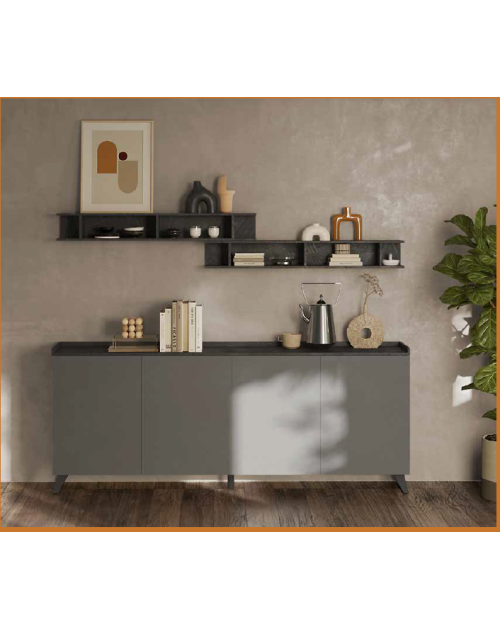Madia 4 ante Polan 241x42x99h colore ardesia piombo