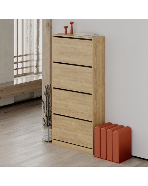 Scarpiera quattro ante a ribalta SHC540OAK 73x26x154,5 colore rovere