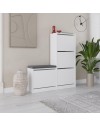 Scarpiera con panca Dude a 4 ante a ribalta colore bianco 105x26x118.5H