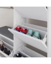 Scarpiera con panca Dude a 4 ante a ribalta colore bianco 105x26x118.5H