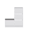 Scarpiera con panca Dude a 4 ante a ribalta colore bianco 105x26x118.5H