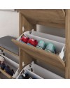 Scarpiera con panca Dude a 4 ante a ribalta colore noce 105x26x118.5H