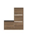 Scarpiera con panca Dude a 4 ante a ribalta colore noce 105x26x118.5H